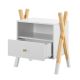 Detský nočný stolík, biely so zásuvkou a policou