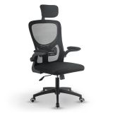 Ergonomická kancelárska stolička, čierna s opierkou hlavy