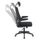 Ergonomická kancelárska stolička, čierna s opierkou hlavy