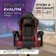 Ergonomická herná stolička, čierna/červená, vankúšiky,