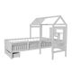 Biela detská posteľ domček s úložným priestorom a stolom