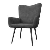 Pohodlné manžetové kreslo z manšestru, sivé