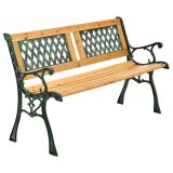 Záhradná lavička 122 cm, drevo a liatina