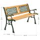 Záhradná lavička 122 cm, drevo a liatina