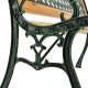 Záhradná lavička 122 cm, drevo/liatina, 2-miestna