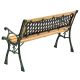 Záhradná lavička 122 cm, drevo/liatina, 2-miestna