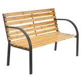 Záhradná lavička 120 cm, drevo/oceľ, 2-miestna