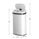 Automatický bezdotykový odpadkový kôš 60 l – biely