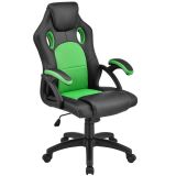 Ergonomická kancelárska stolička, čierna/zelená