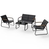 Moderný záhradný set, 2 kreslá, lavice a stôl, antracit