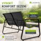Moderný záhradný set, 2 kreslá, lavice a stôl, antracit
