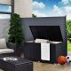 Úložný box z polyratanu 950 l, čierny, s vnútornou plachtou