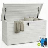 Kovový záhradný box 380 l, uzamykateľný, biely