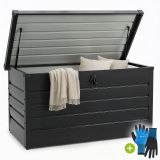 Kovový záhradný box 380 l, uzamykateľný, čierny
