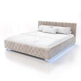 Luxusná posteľ s úložným priestorom a LED, zamat, 180x200 cm