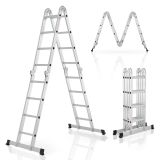 Skladací hliníkový rebrík 4,7 m, 16 priečok, nosnosť 150 kg