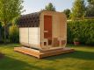Záhradná sauna cube pre 6 osôb s pecou 8 kW, s posedením