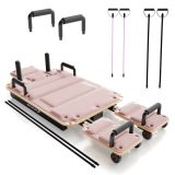 Skladací Pilates Reformer, 109 x 45 x 8 – 21 cm, ružový