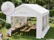 Záhradný párty stan 4x6 m biely s UV ochranou, PE 180g/m²