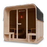 Záhradná sauna cube pre 6 osôb s pecou 9 kW, s posedením