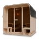 Záhradná sauna cube pre 6 osôb s pecou 9 kW, s posedením