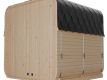 Záhradná sauna cube pre 6 osôb s pecou 9 kW, s posedením