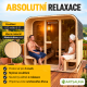 Záhradná sauna cube pre 6 osôb s pecou 9 kW, s posedením