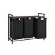 Triediaci kôš na bielizeň 3×38 l so stolíkom, čierny/hnedý