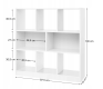 VASAGLE biela knižnica s priehradkami 97,5×30×100 cm