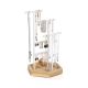 Stojanček na šperky s drevenou základňou, biely