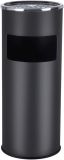 Kovový odpadkový kôš s popolníkom, objem 30 l, čierny, nerez