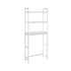 Bambusová a oceľová polica, 3 poschodia, biela, 63×26×170 cm