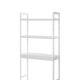 Bambusová a oceľová polica, 3 poschodia, biela, 63×26×170 cm