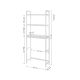 Bambusová a oceľová polica, 3 poschodia, biela, 63×26×170 cm