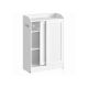 Úzka kúpeľňová skrinka s posuvnými dverami 60x20x80 cm biela