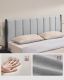 Manželská posteľ s čalúneným čelom, sivá, 207 x 161,5 cm