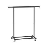 Oceľový vešiak na odevy na kolieskach, rozťahovateľný, 90 kg