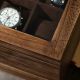 Drevená krabička na hodinky a šperky so skleneným vekom