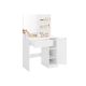 Biely toaletný stolík so zrkadlom a skrinou, 80x40x132 cm