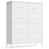 Biela komoda s oceľovým rámom, 8 zásuviek, 30x76,7x95,2 cm