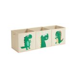 Sada 3 úložných boxov s motívom dinosaurov, 30x30x30 cm