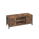 Rustikálny TV stolík s kovovým rámom 110x40x50 cm, hnedý