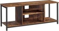 TV stolík s kovovým rámom, rustikálna hnedá, 120x40x50 cm