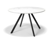 Okrúhly jedálenský stôl 120 cm biely, pre 4 - 5 osôb