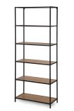 Kovový regál s policami v dekore dreva 77x185x35 cm