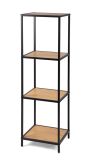 Kovový regál s policami v dekore dreva 120x37x35 cm