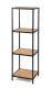 Kovový regál s policami v dekore dreva 120x37x35 cm