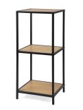 Kovový regál s policami v dekore dreva 83x35x37 cm