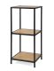 Kovový regál s policami v dekore dreva 83x35x37 cm