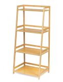 Bambusový regál so 4 policami, prírodný, 85 x 39 x 29 cm